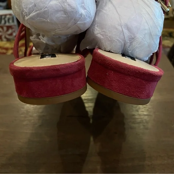 Pink Strappy Suede and Mesh Sandals with Block Heel; New with Tags, Never Worn - Picture 6 of 15
